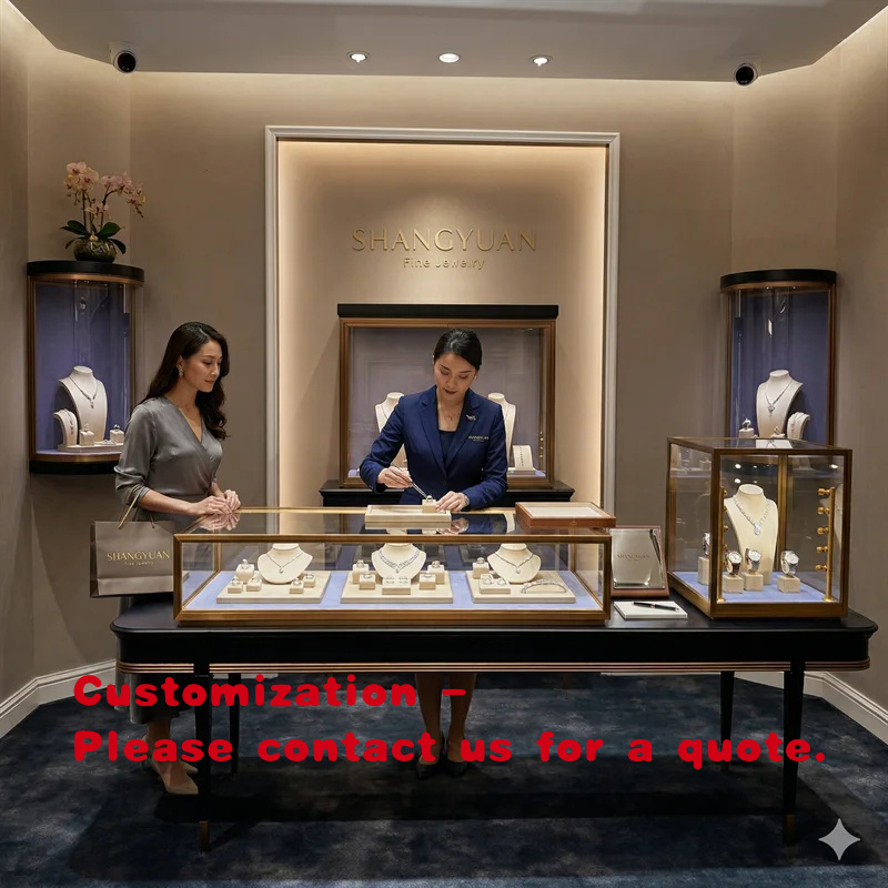 Interior Design High End - خزانة عرض مجوهرات فاخرة مخصصة، سوداء