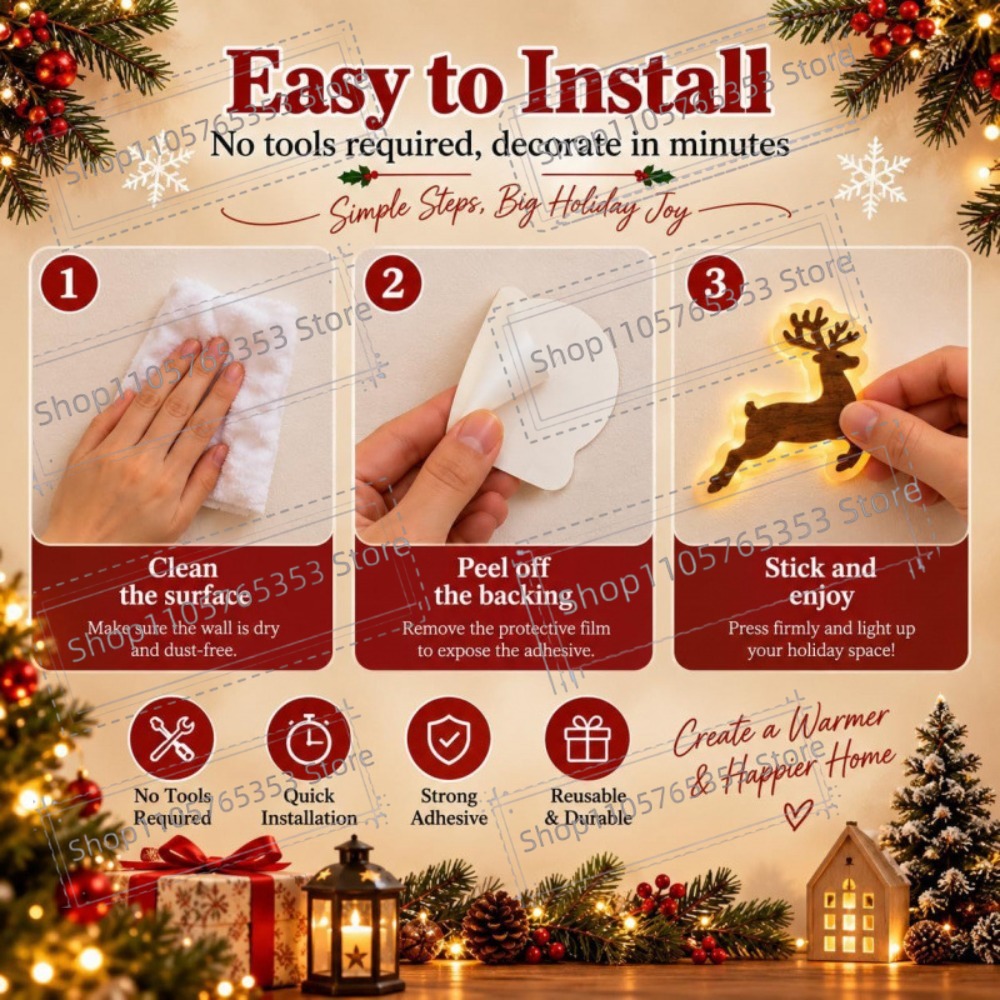 ديكور عيد الميلاد 2027: ملصقات - مراجعة Wall Sticker وسعره