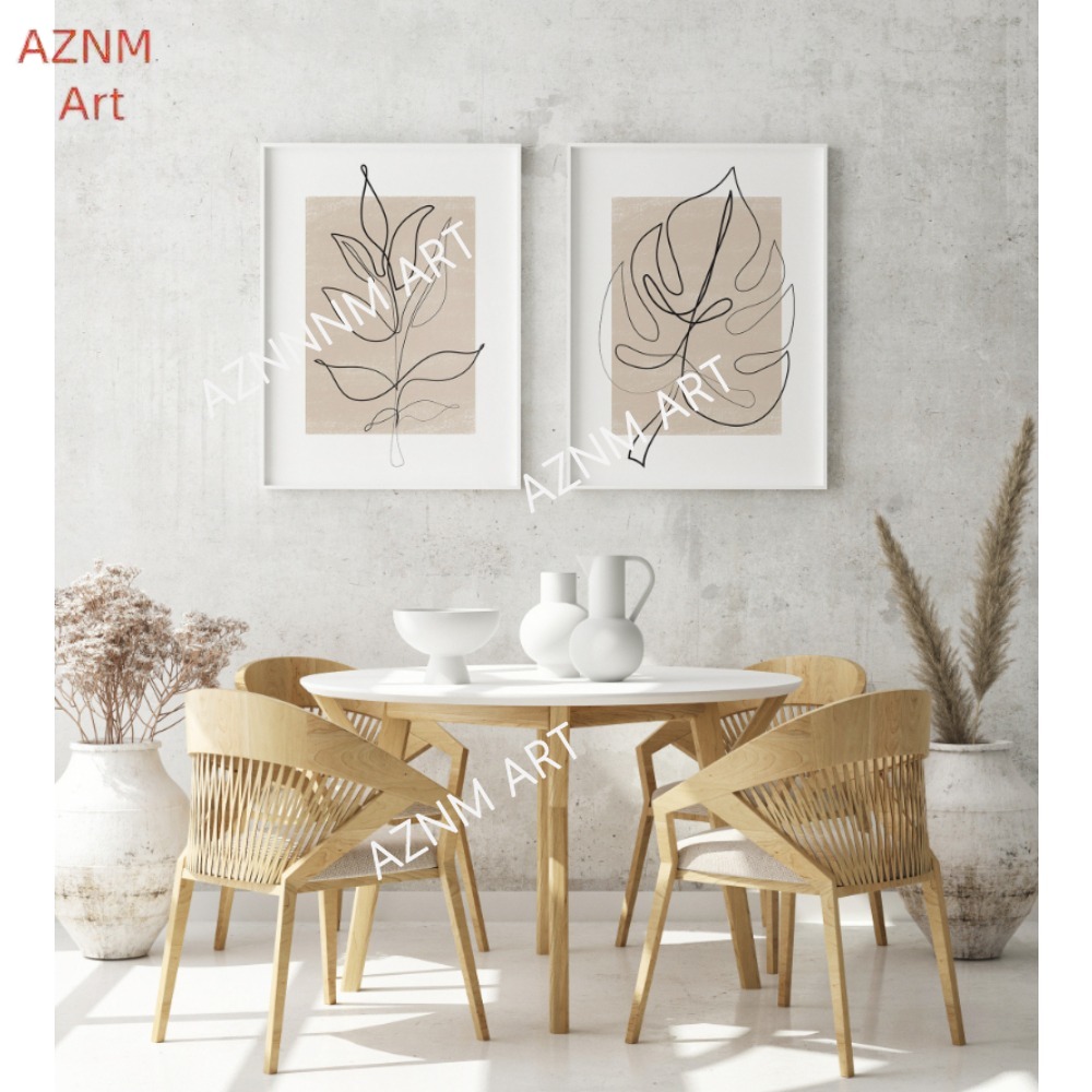 مجموعة طباعة فنية على شكل خط ن - مراجعة Abstract Canvas Set وسعره