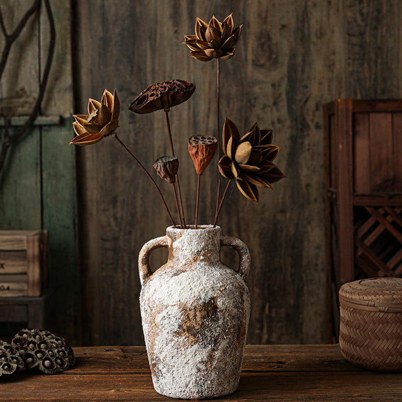 مزهرية فخارية خشنة، تحف يدوية، - مراجعة Vase Decor وسعره
